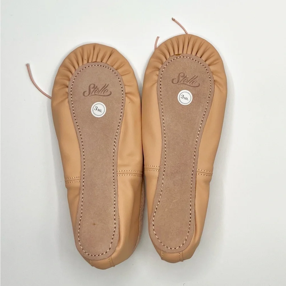 Stelle Pink Ballet Shoes with Elastic Straps and Flexible Suede Sole